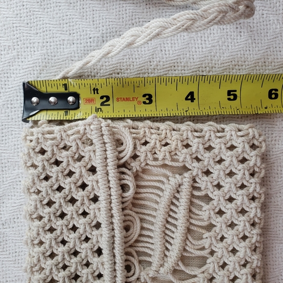 Macramé Shoulder Clutch Purse 9"x5.5" - Picture 9 of 11